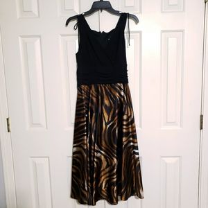 A-line tiger print cocktail dress